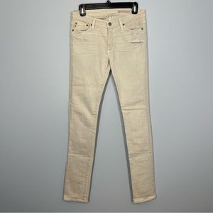 AG Adriano Goldschmied Pants Womens 27 Ivory Off White Denim Slim Straight